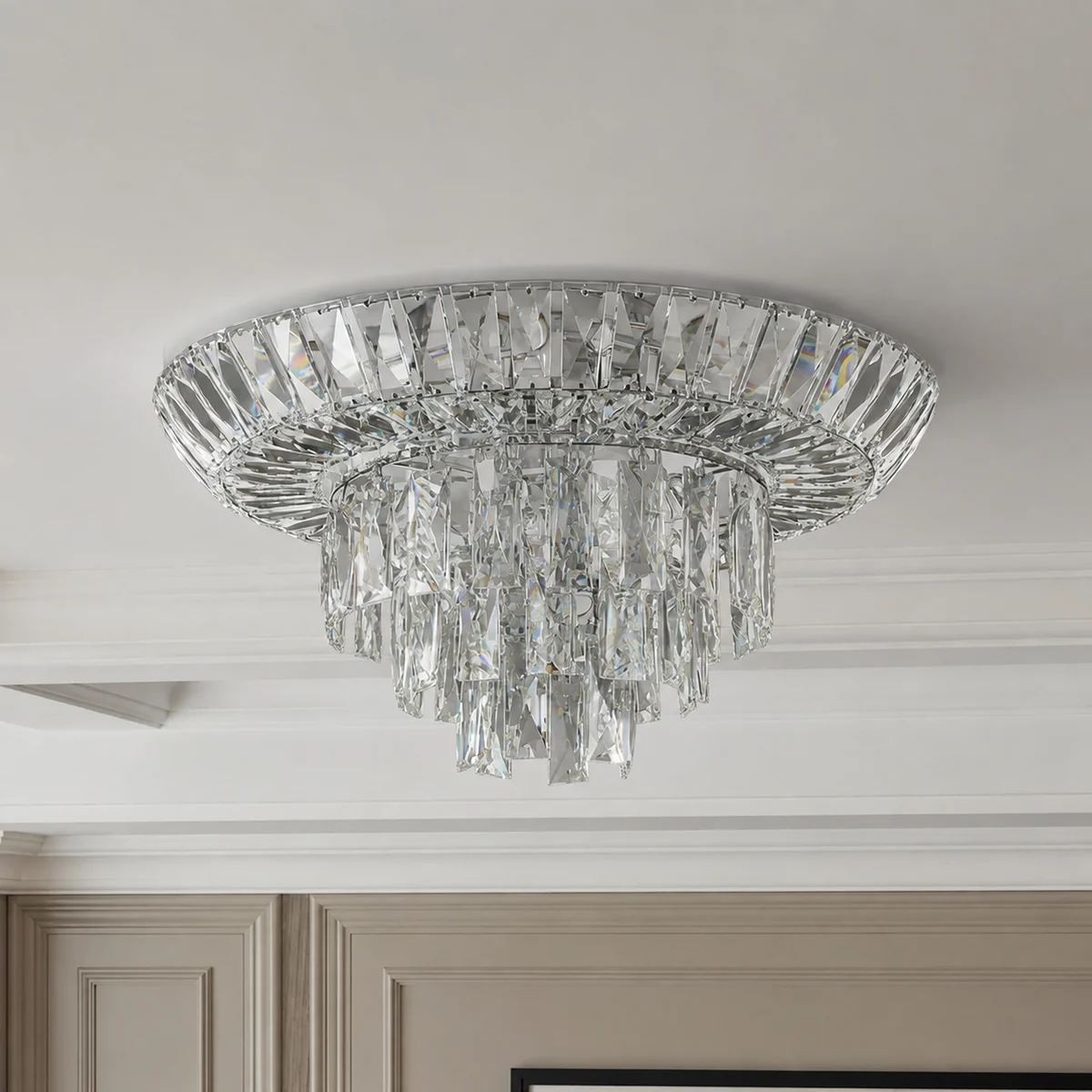 Linher A255 Tiered Crystal Ceiling Light