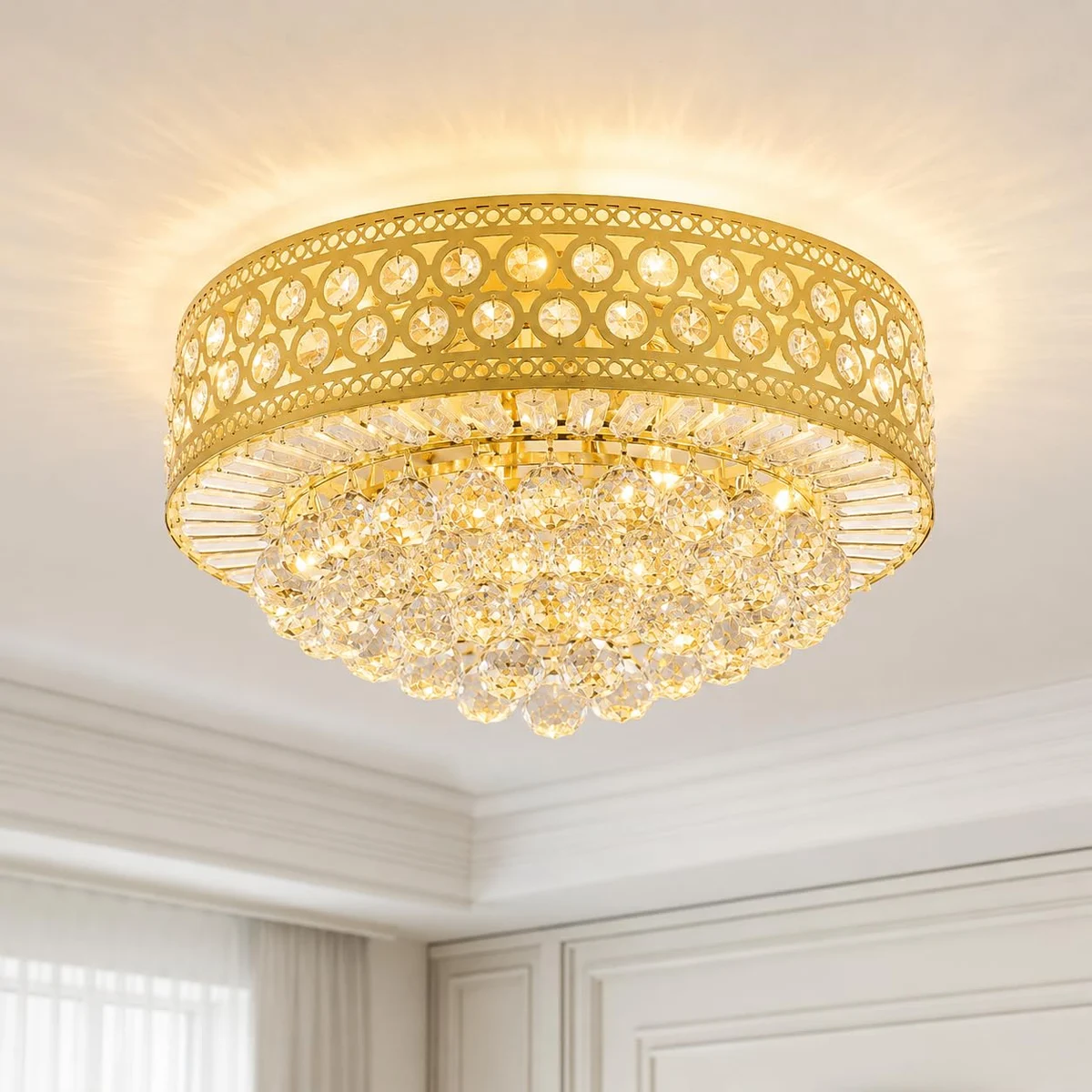 Linher A256 Round Crystal Ceiling Light