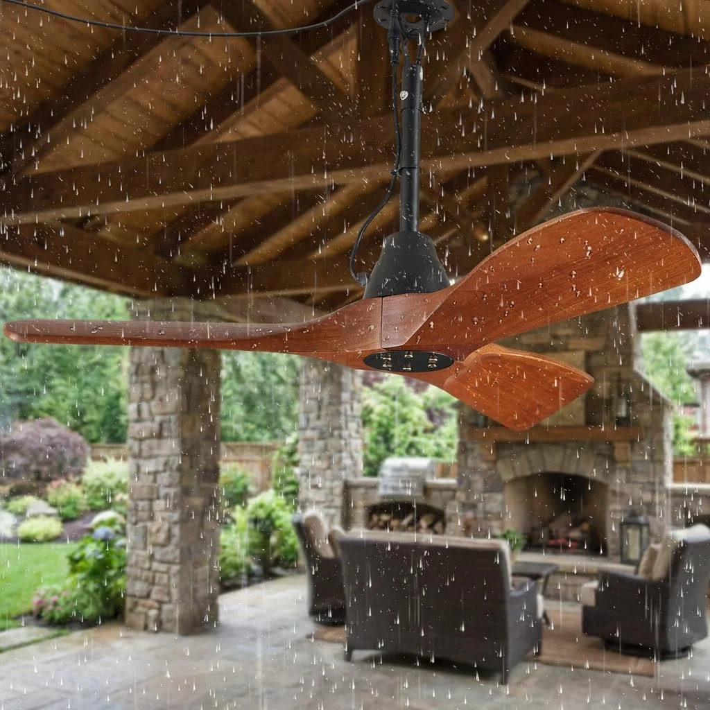 F255 Wood Ceiling Fan, 42" · Walnut & Black · Fan only